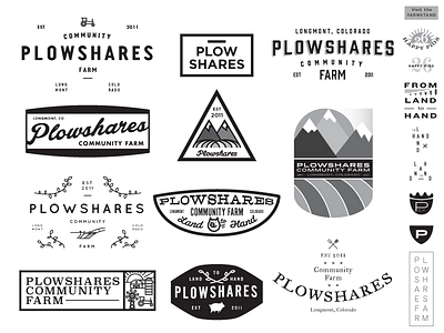 Plowshares Community Farm badges branding exploration farming farms john h ratajczak logos pigs tractor