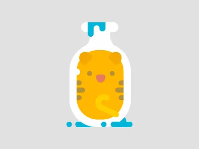 Liquid cat +) bank cat circle cup flat funny ginger icon joke kitten liquid water
