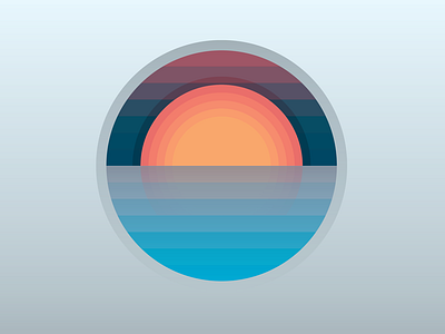 Sunset block gradient porthole sun sunset