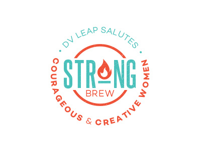 LOGO | strong brew circle circular design fire flame identity logo mark non profit round type typography