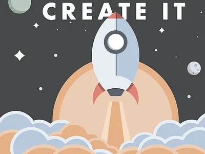 Create it. future moon planets rocket rocketship space stars