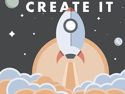 Create it. future moon planets rocket rocketship space stars