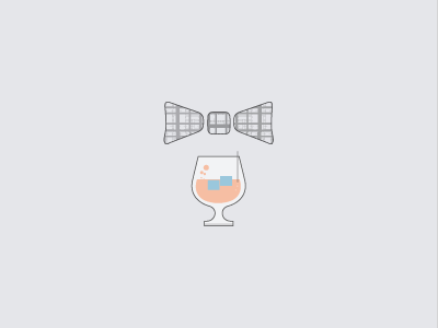 Hipster bowtie color icon