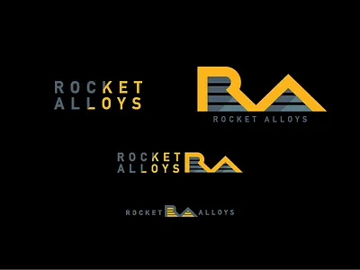 Rocket Alloys Logo Package lock up logo ra vector