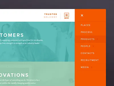 Faccenda Website flat interface menu navigation ui web design website