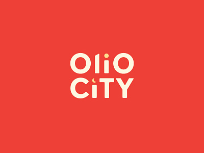 Olio City app city identity logo o olio skyline travel word mark