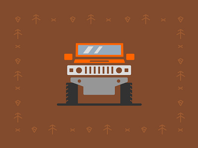 Dissecting SUVs: Hummer brown car hummer icons illustration nature offroad orange outdoor symbol truck vehicle