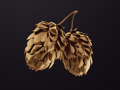 Golden hops 3d beer c4d cgi gold golden hops render vray