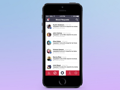 Socialblood's iOS App (First Look) blood donation design good ios karthik naralasetty mobile social socialblood ui