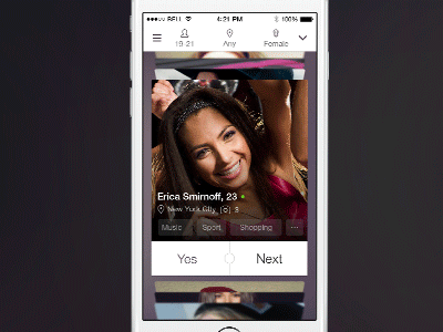 Yes o Next – Filters animation animation app flat interfaces ios ios7 meeting ui ux