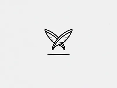 Writers logo concept author butterfly feather feathers flying logo minimal pen words writer writing