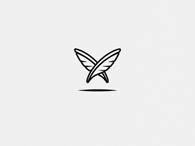 Writers logo concept author butterfly feather feathers flying logo minimal pen words writer writing