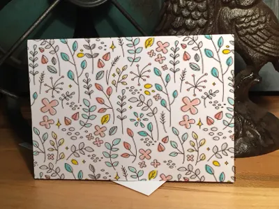 Floral Pattern floral flowers foliage leaves line drawing nature pastel pattern