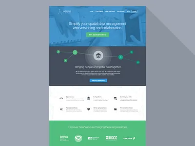 Versio Homepage v2 flat colors homepage landing page marketing one page website