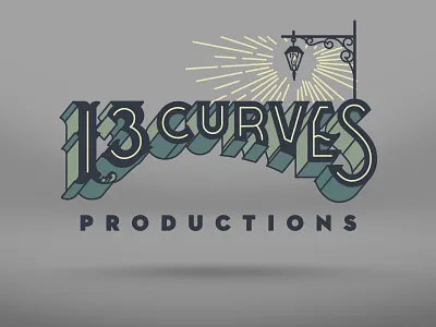 13 Curves Logo hand lettering identity lantern logo