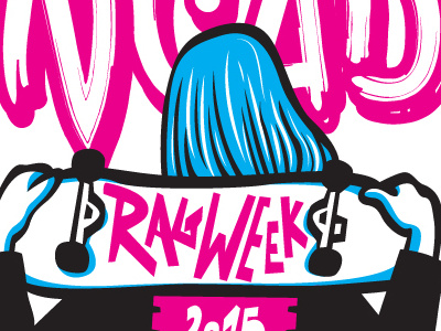 Rag Week college competition illustration ncad skate tee vector