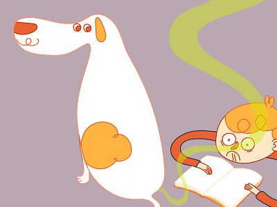 The smelly fart book boy children dog fart illustration smelly