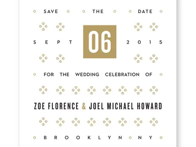 Save the Date bronze glyphs invitation knockout ornament pattern save the date wedding