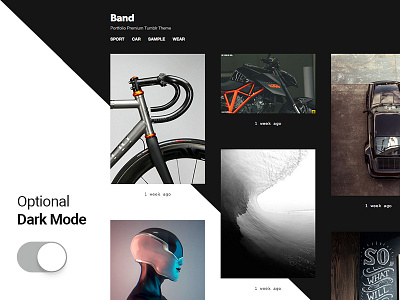 Dark Mode - Band Tumblr Theme blog dark grid minimal mode portfolio responsive switch theme tumblr ui white