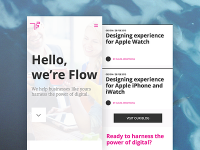 Flow Homepage agency blog design digital flow mobile portfolio responsive ui ux