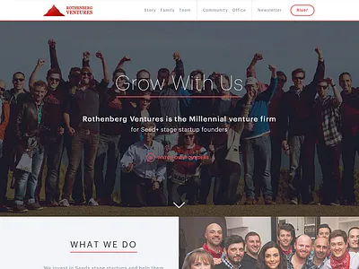 Rothenberg Ventures Website flat funding homepage investment landing page personal portfolio project responsive startup website