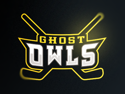 Ghost Owls hockey logo mascot owl snow owls sport logo