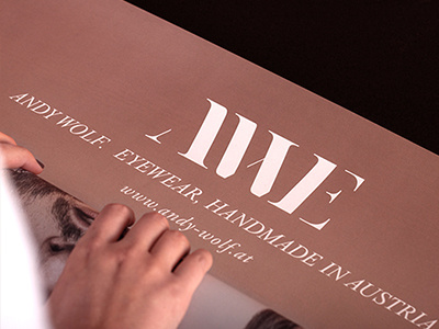 Corporate Design on Poster | AWE by Andy Wolf Eyewear austria awe billboard design eyewear fashion poster