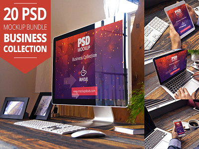 20 PSD Mockup Bundle Business apple monitor ipad iphone macbook pro mock up mockup mocup psd psd template