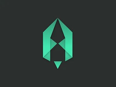 Answer Rocket branding data geometric green icon ios logo mark rocket teal