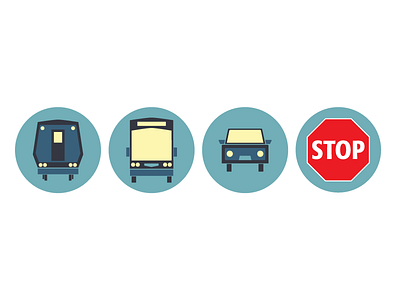 Transportation Icons bus car icon train transportation