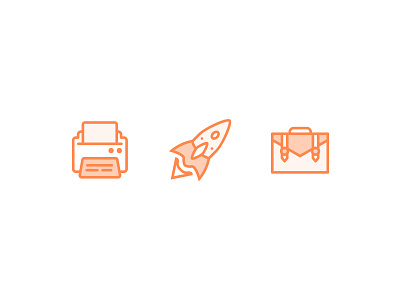 Site Icons clean color design icons illustrator launch printer simple stroke style suitcase vector