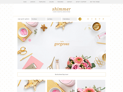 Shimmer Theme by Viva la Violette delicate genesis gold lovely shimmer theme wordpress