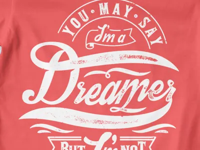 T Shirt Design 1512 beatles dreamer john lennon song typography print