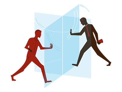 Revolving Door mid century people silhouette