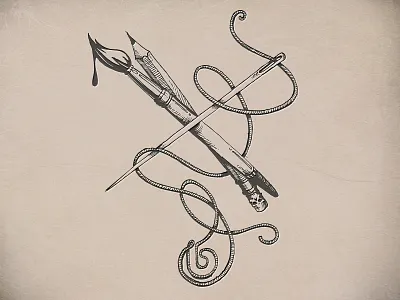 Fine Line brush fashion illustration neelde pencil retro screen print