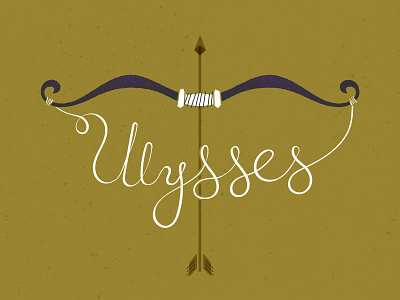 Bow of Ulysses arrow bow greek illustration lettering mythology ulysses