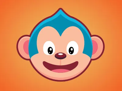 Monkey Icon character design illustration vector