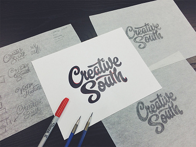 Creative South T-shirt Process creativesouth handlettering handtype hashtaglettering lettering process vector vectormachine