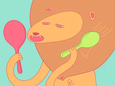 The lion (page 7) animal book brush children lion mirror savanah