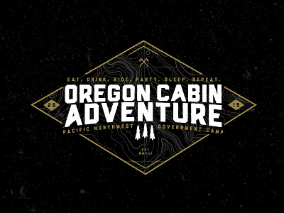 Oregon Cabin Adventure III Sticker adventure branding cabin logo mt hood oregon timberline typography vintage