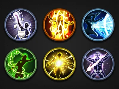 Spells attack game icons illustration rpg spells ui