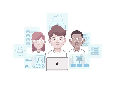 Workers Work chipsa data illustration technology work workers