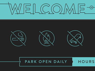 Bailey Park Signage icon line minimal park signage