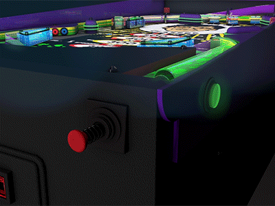 Pinball animation bumper c4d cinema4d design expressions games logo pinball robwearsglasses scoreboard
