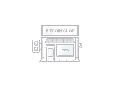 Bitcoin Shop bitcoin crypto eur icon lines shop usd vector