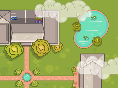 Bird's eye View 2d birds eye build city cute design game illustration map place vector view