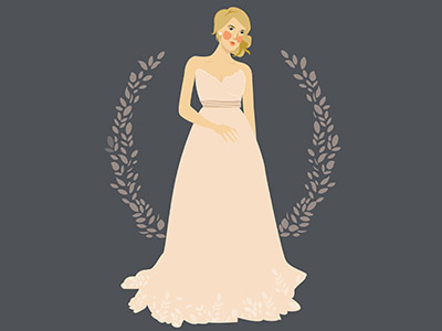 Blush Wedding Dress blush dress bride custom illustration dress flower thank you card wedding wedding dress wedding invitation