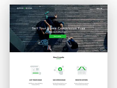OH clean green home page icon landing page minimal web web design