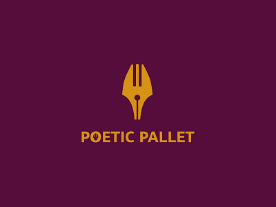 Poetic Pallet cutlery fork logo poet restaurant