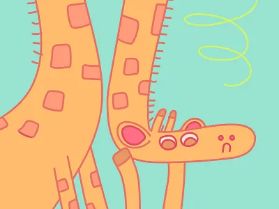 The giraffe thinking (page 10 extract) animal cute giraffe pastel soft squares